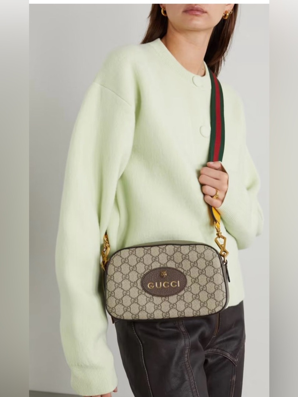 Gucci Beige and Brown Logo Crossbody Bag